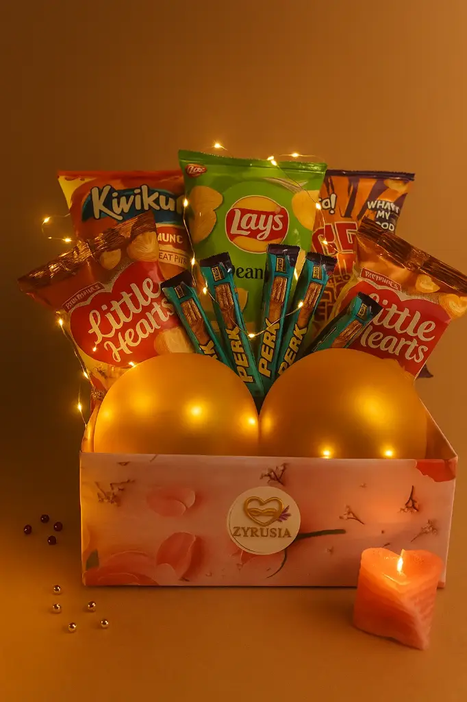 Zyrusia Golden Treat Box – A Premium Snack & Chocolate Hamper of Happiness ✨!!